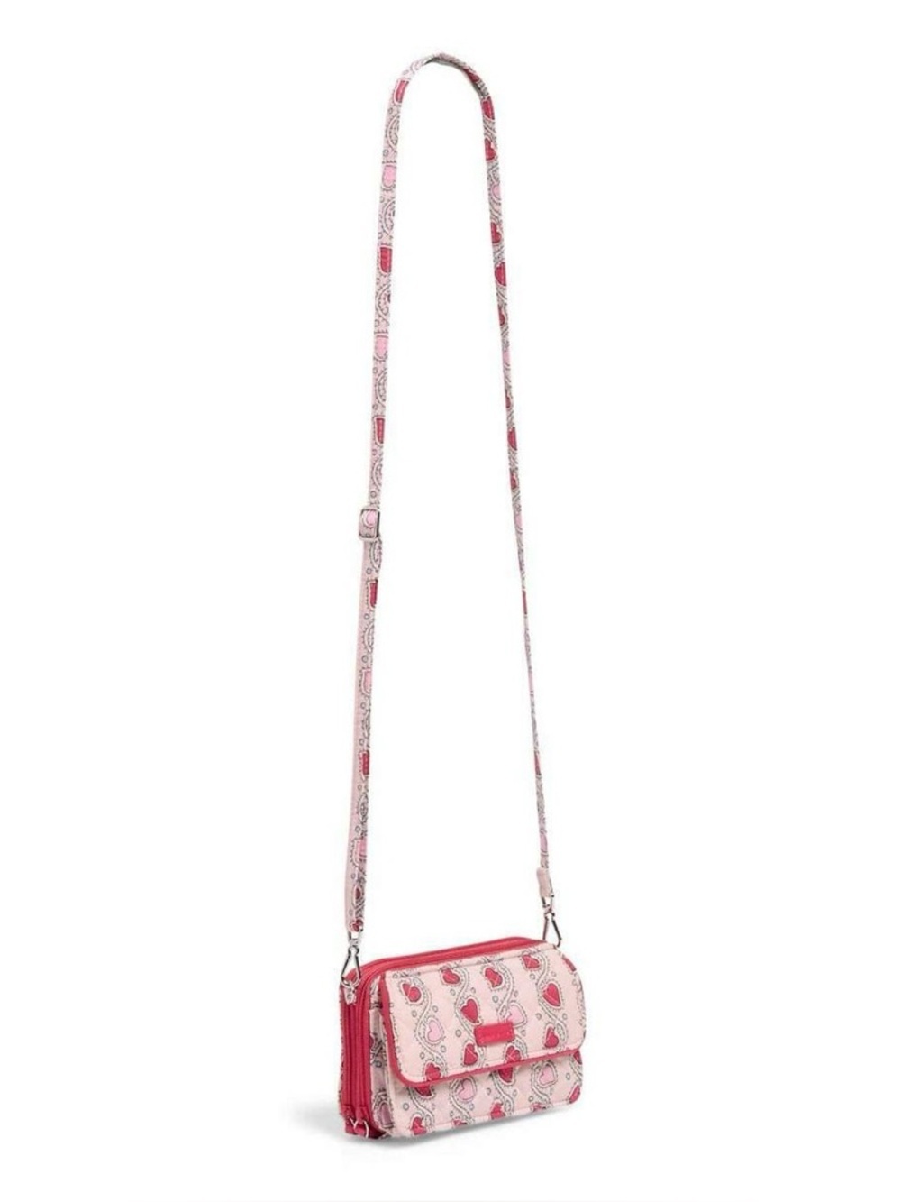 VERA BRADLEY RFID ALL IN ONE CROSSBODY STITCHED HEART VINES Wallet
